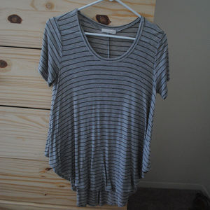 Lush grey striped swing tee, size XS